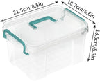 Covetree 7 Pack Small Storage Bins Plastic Storage Container Stackable Box with Lids,with Handle Clear Plastic Container for 