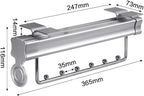 Pull Out Closet Clothes Rail,Extendable Wardrobe Hanger with Double Sliding Track, Aluminum Framed,Load-Bearing 30Kg Clothes,
