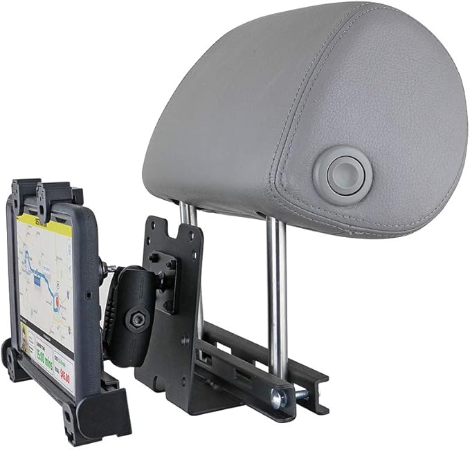 ARKON Mounts LockVise Locking Car Headrest Tablet Mount | Lockable Tablet Holder | Secure | Compatible with iPad, Samsung, Google Tablets Used for Rideshare, Taxi, Uber, & More