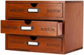 Wooden Storage Box Rustic Desktop Organizer with 3 Drawers Office Desk Accessories Shelf Small Craft Storage Containers Apoth
