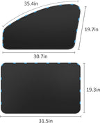 Car Curtains for Side Window - 4 Pcs Thicken Privacy Sun Shades Magnetic 100% Block Light Car Window Covers with Cooler Feeling (Thickset, 4pcs)