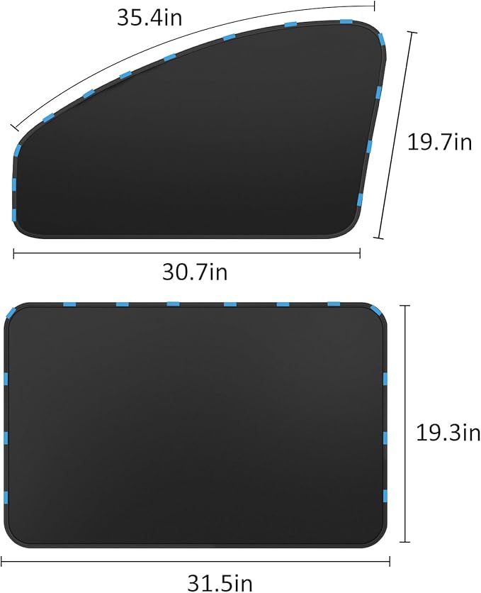 Car Curtains for Side Window - 4 Pcs Thicken Privacy Sun Shades Magnetic 100% Block Light Car Window Covers with Cooler Feeling (Thickset, 4pcs)
