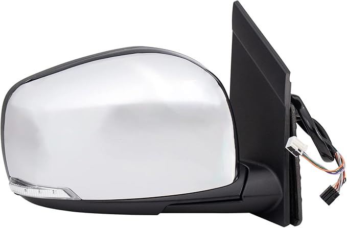 TRQ Passenger Side Mirror Assembly Power Heated Memory Power Folding Chrome Turn Signal Blind Spot Compatible with 2013-2016 Dodge Grand Caravan 2013-2016 Chrysler Town and Country