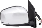TRQ Passenger Side Mirror Assembly Power Heated Memory Power Folding Chrome Turn Signal Blind Spot Compatible with 2013-2016 Dodge Grand Caravan 2013-2016 Chrysler Town and Country