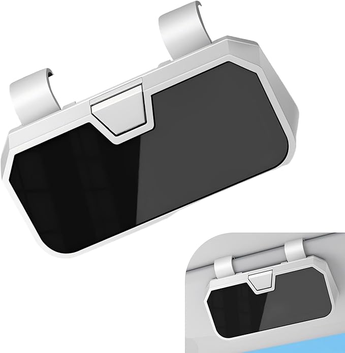 Car Sun Visor Sunglass Box, Car Visor Clip ABS Eyeglasses Storage, Universal Auto Sunvisor Accessories Organizer Box for Most Vehicles, Trucks, SUVs (White)