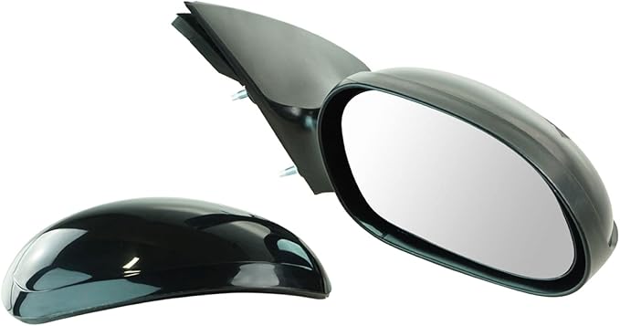 TRQ 2 Piece Driver and Passenger Side Mirror Assembly Set Electric Adjustment Heated No Memory Puddle Light Black Compatible 
