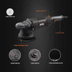 Buffer Polisher, SPTA 5-Inch 125mm Dual Action Random Orbital Car Polisher,Car Detailing Kit, 4Pcs 5inch & 4Pcs 6Inch Polishing Pad,Packing Bag for Car Polishing and Waxing--DAPSET-US