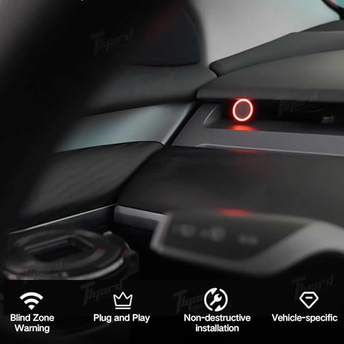 Blind Spot Monitoring Assistant for Tesla Model 3 Y, 8 RGB LED Beads BSD Car Lane Changing Warning Wave Sensor Detection Syst