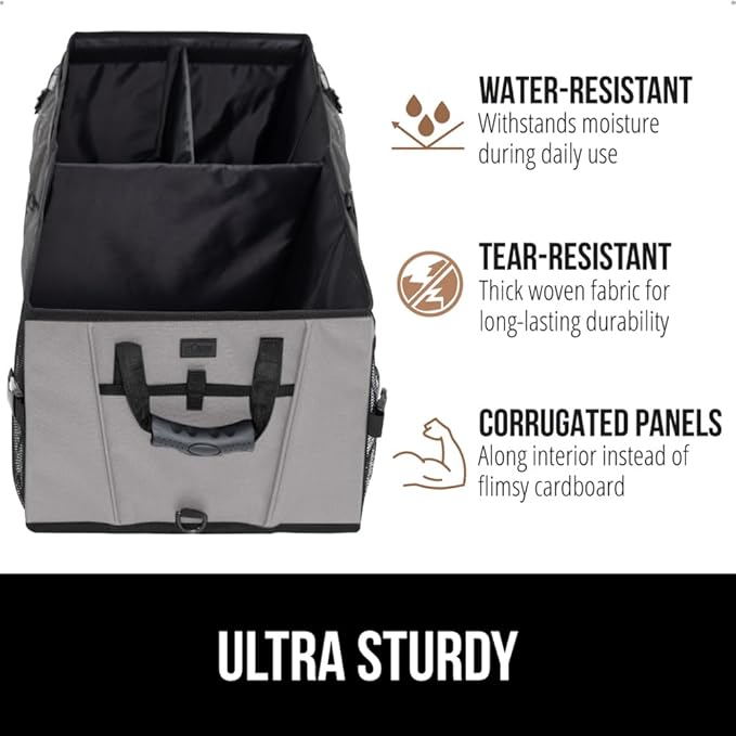GORILLA GRIP Large Capacity Sturdy Trunk Storage Organizer, Slip and Water Resistant Collapsible Organization Container for