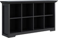 OSCHF Cube Shelf Bookcase with Base - Wooden 2 Tiers Floor Standing Low Storage Cabinet for Home and Office, 8-Cube Lattice B