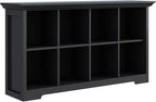 OSCHF Cube Shelf Bookcase with Base - Wooden 2 Tiers Floor Standing Low Storage Cabinet for Home and Office, 8-Cube Lattice B