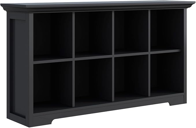 OSCHF Cube Shelf Bookcase with Base - Wooden 2 Tiers Floor Standing Low Storage Cabinet for Home and Office, 8-Cube Lattice B