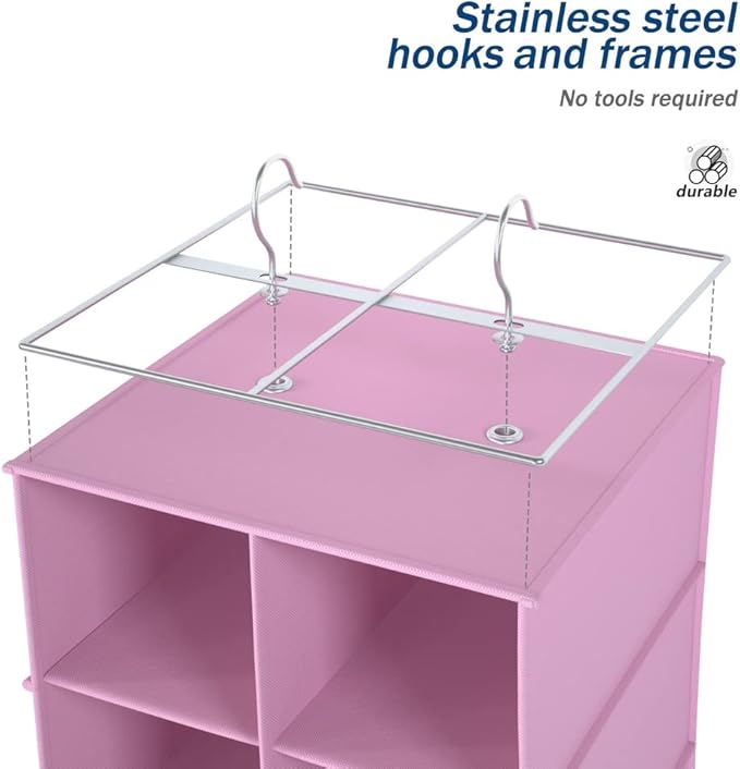 Libeder Hanging Shoe Organizer for Closet, Hanging Closet Organizers 20 Section Shoe Shelves, Space Saving Shoe Holder & Stor