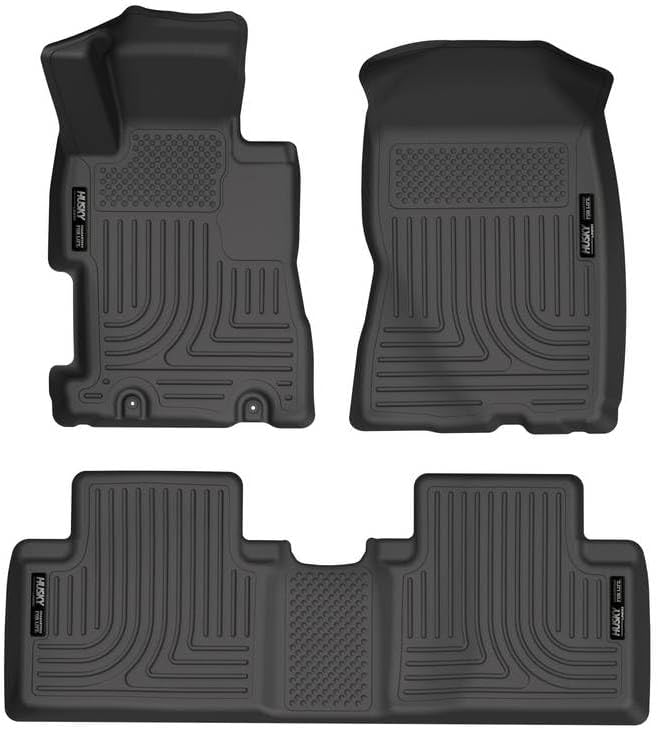 Husky Liners Weatherbeater Floor Mats | Fits 2006-2011 Honda Civic 4-Door | Front & 2nd Row, 3-pc Black - 98411