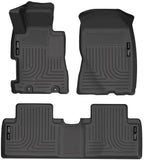Husky Liners Weatherbeater Floor Mats | Fits 2006-2011 Honda Civic 4-Door | Front & 2nd Row, 3-pc Black - 98411