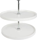 Knape & Vogt PFN24ST-W 31.5" by 24" by 24" Full-Round Polymer Lazy Susan Cabinet Organizer,White/Chrome
