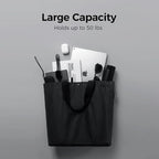 pack all 16L Lightweight Packable Tote Bag, Water Resistant Foldable Grocery Bag, Reusable Shopping Bag (Black)