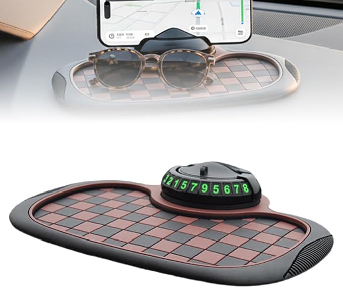 Multifunction Car Anti-Slip Mat, 2026 Upgraded Anti Slip Mat for Car Dashboard, 360° Rotatable Phone Holder Dashboard Pad wit