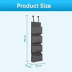 YNR Over Door Storage with 4 Pockets, Strong and Durable Hanging Wardrobe Organiser, Practical and Spacious, Hanging Storage 