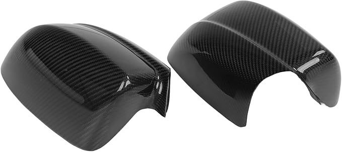 aqxreight Pair of Rear View Mirror Covers Glossy Carbon Fiber Left Right Replacement for 2011 to 2021