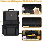 Meolsaek Kick Mats Back Seat Protector, Waterproof Oxford Seat Back Protector, Car Seat Back Protector for Kids, Back of Seat Protector for Kids Feet Car Seat (Black C -1pc)