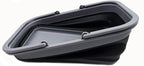 SAMMART Collapsible Washing Tub with Handles 9.2L (2.37Gallon) - Portable Outdoor Picnic Basket/Crate - Foldable Space Saving Storage Container for Dishing, Camping & Home (1, Dark Grey/Black)