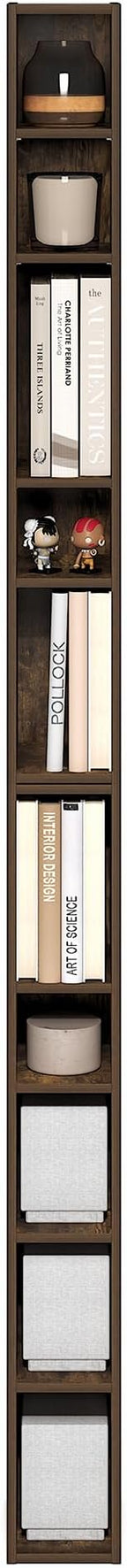 Furinno Fulda Book Shelf, 10-Tier Bookshelf, Space Saving Storage Shelf Bookcase, 9.2 x 5.9 x 78.7, for Living Room, Bedroom,