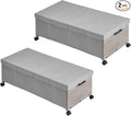 Under Bed Storage with Wheels, Bigger Size, Under Bed Drawers Heavy Duty, 2 Packs, Wooden Under Bed Storage Containers Organi