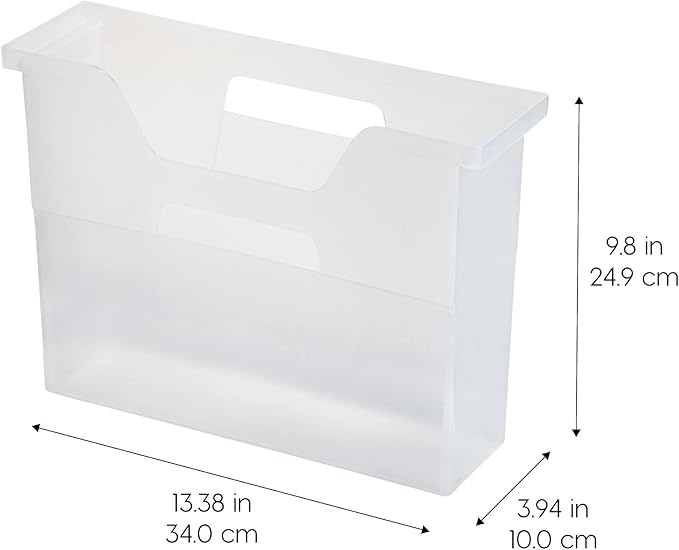 IRIS USA Small Portable Desktop File Box with Open Lid, 6 Pack, Side Handles, Hanging File Folders, Tabs & Inserts, Letter Si