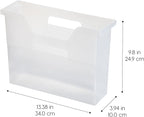 IRIS USA Small Portable Desktop File Box with Open Lid, 6 Pack, Side Handles, Hanging File Folders, Tabs & Inserts, Letter Si