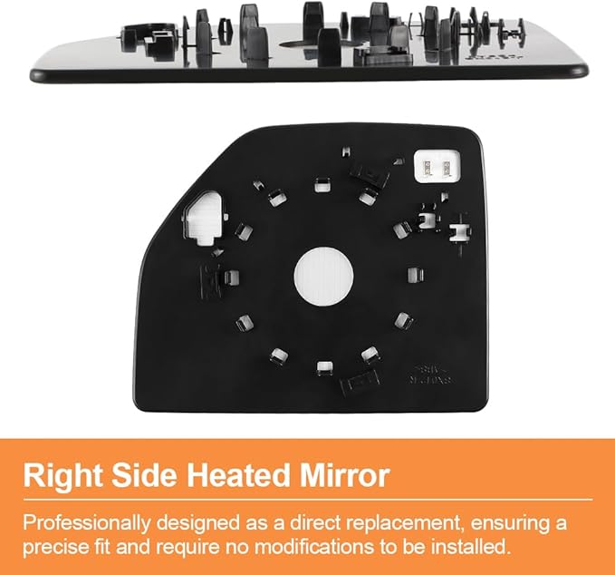 Senzeal Passenger Side Heated Upper Mirror Glass Replacement for Ford F150 2015-2020 Ford F250 F350 F450 F550 2017-2022 Tow Mirror FL3Z17K707G (Right Side)
