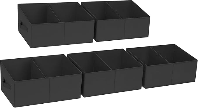 DIMJ Trapezoid Storage Bins for clothes - 5 Packs Closet Organizers and Storage Baskets, Foldable Closet Baskets with Handles
