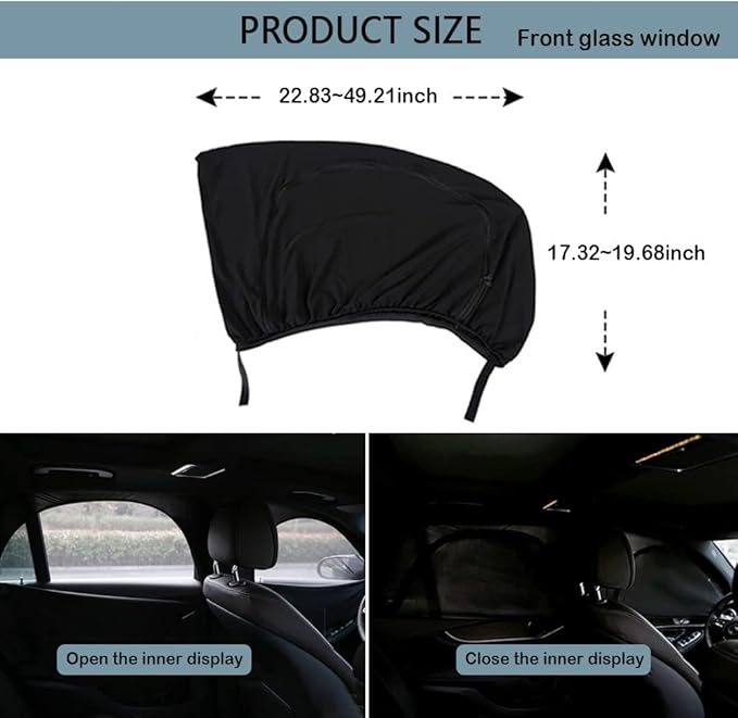 Upgrade Stretchable&Breathable SUV Car Window Shade - Oversize Double Mesh for Heat Shading and Bug&UV Protection - Car Must Have Privacy Shades for Cars,Truck,SUV When Camping (Front window/2pcs)