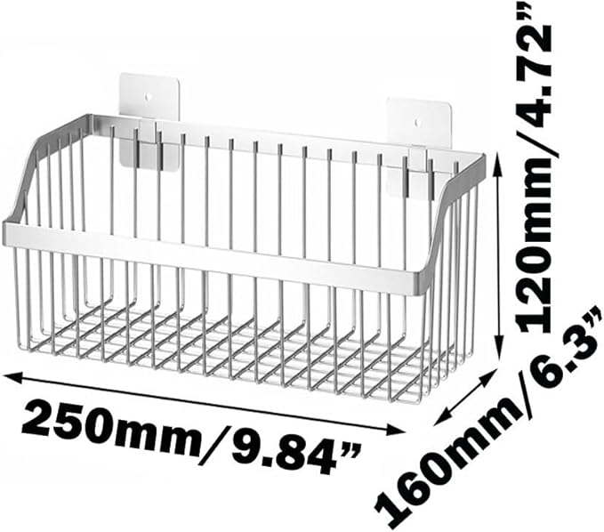 2PCS Hanging Storage Baskets Organizer Wall Mount, SUS304 Stainless Steel Wire Storage Bin Rack for Kitchen Bathroom Shower S