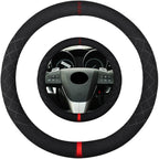 Suede Steering Wheel Cover,Compatible with Mazda 3 CX-9 RX-8 CX-5 Mazda 6 MX-5 Miata Suede Leather Sport Non-Slip Wheel Cover Car Interior Accessories 15 inch for Man and Women