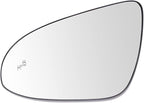 TRQ Driver Side Heated Mirror Glass Compatible with 2012-2014 Toyota Camry XLE Hybrid SE with Blind Spot Detection TO1324131