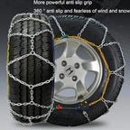 Auto Tightening Snow Chains for Cars, SUVs & Trucks - Quick Fit 1-Minute Installation, Reusable Emergency Traction Tire Chain