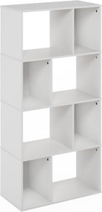 Furinno DALY Book Shelf, 8-Cube Bookshelf, Cube Storage Organizer Bookcase with Irregular Compartments, 11.7 x 23.6 x 49, for