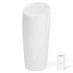 Car Trash Can, Mini Car Trash Bin with Lid, Leakproof Cup Holder Car Garbage Can with 20 Trash Bags, Vehicle Front Back Seat Organizers and Storage for Car, Home, Office, White