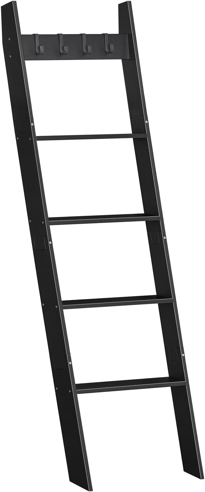 HOOBRO Blanket Ladder for Living Room and Bedroom, 5-Tier Wall Leaning Towel Rack for Bathroom, Decorative Ladder Shelf with 