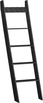 HOOBRO Blanket Ladder for Living Room and Bedroom, 5-Tier Wall Leaning Towel Rack for Bathroom, Decorative Ladder Shelf with 