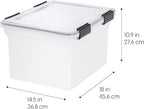 IRIS USA File Box WeatherPro File Organizer Plastic File Box for Letter/Legal File, Water Resistant Document Box, Durable Lid