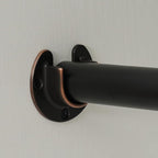 1 Pair Heavy Duty Oil Rubbed Bronze Zinc Closet Pole Sockets Rod End Support Flange Rod Holder Set Wall Mount Pipe Bracket wi