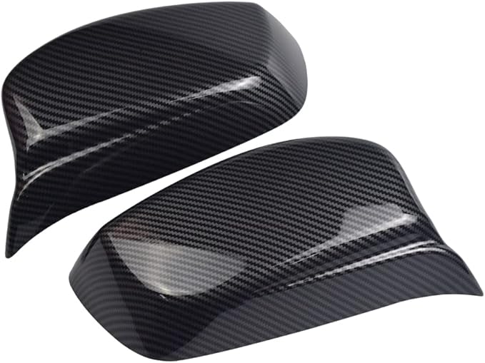 Rearview Mirror Cover Black Side Mirror Covers Caps for BMW E60 2003 2004 2005 2006 2007 2008(Carbon Fiber Black)