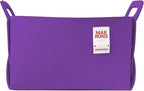 Collapsible Felt PURPLE Storage Bin Large 14.6"x9.4"x9.4" – Foldable Basket with Handles for Closet, Laundry Room Organizatio