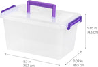 IRIS USA 5 Qt. Plastic Craft Storage Container Bins with Lids, 6 Pack, Small Art & Office Supply Organizer Tote, Sensory Bins