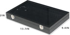 Coward 20 Hooks Necklace Organizer Jewelry Box, Dustproof Necklace Display Holder Case, Black Velvet Necklace Display Tray Ca