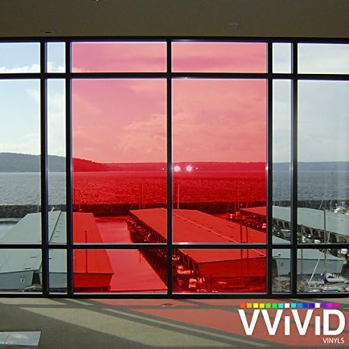 VViViD Transparent Colorful Vinyl Window Tinting Sheets (6ft x 5ft, Red)