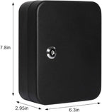 JSSMST Key Lock Box Wall Mount Security Cabinet, 20 Key Hooks & Tags, 7.87 x 6.3 x 2.95 Inches, Black Matt