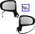 TRQ 2 Piece Driver and Passenger Side Mirror Assembly Set Electric Adjustment Non-Heated No Memory Black Compatible with 2009